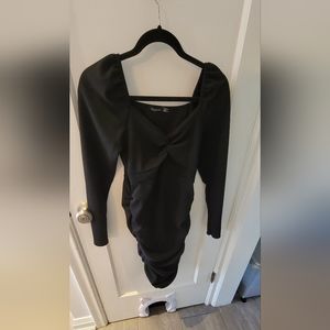 Boohoo black maternity midi sweater dress